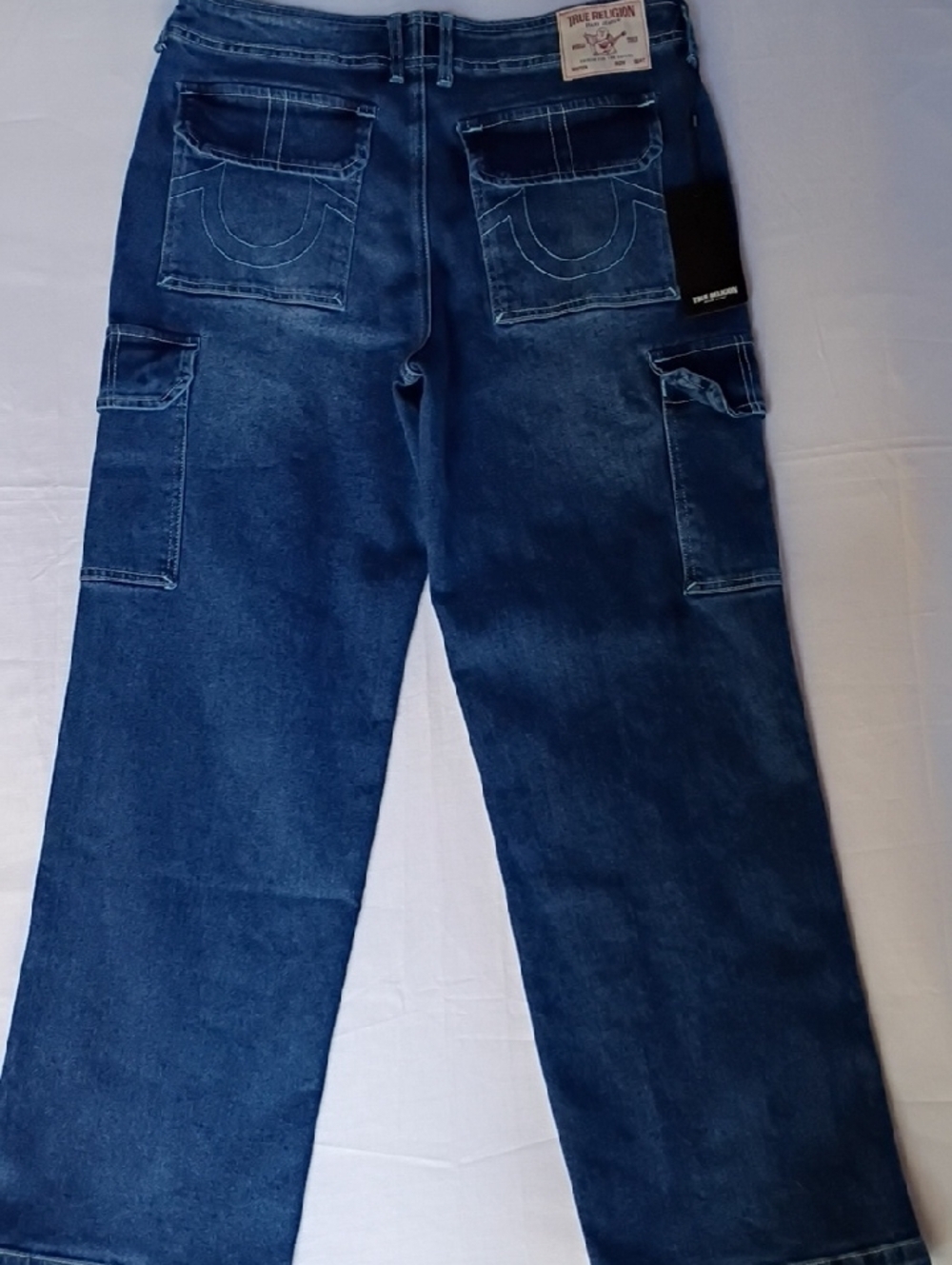 True Religion Women's Dark Blue Relaxed Cargo Jeans Size 29 - Picture 12 of 12